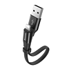 Baseus Nimble Lapos hordozható USB / Lightning kábel csattal 2A 0,23M fekete (CALMBJ-B01)