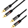 Logilink Audio Cable, 2x2 Cinch (RCA) male, gold, 0,5m, black (CA1201)