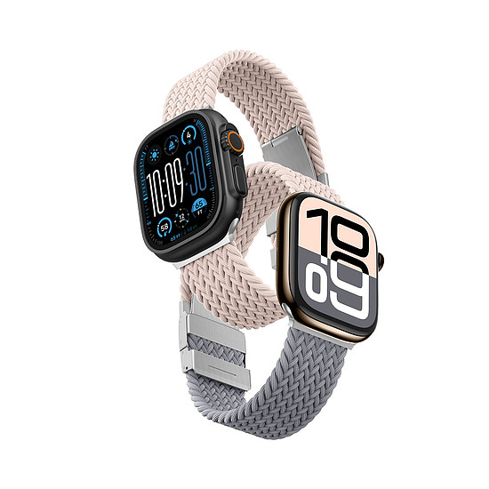 2 darabos AmazingThing Blend szíj Apple Watch 45/46/49mm-hez - rózsaszín-szürke/rózsaszín