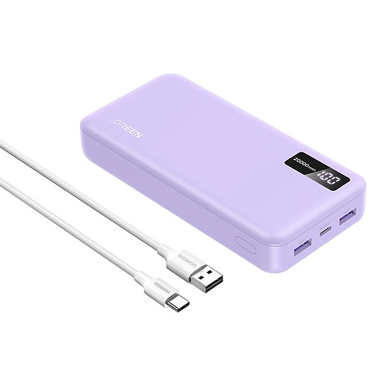 20000mAh Ugreen PB312 külső akkumulátor, 2x USB + USB-C, 20W lila (65590B)