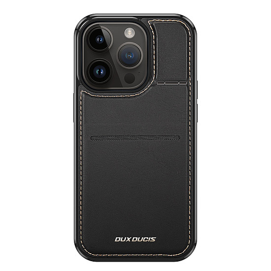 3 az 1-ben pénztárca tok állvánnyal iPhone 13 Pro MagSafe RFID blokkolóval Dux Ducis Rafi Mag - fekete