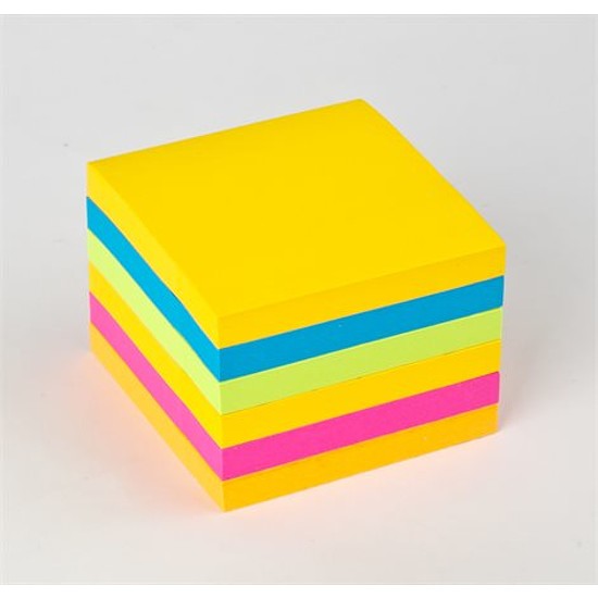 3M Post-it "Super Sticky" öntapadós jegyzettömb 76x76mm 6x90 lap színes kocka 