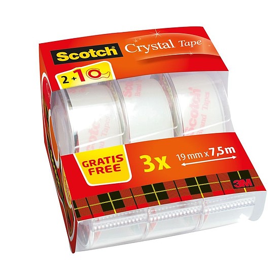 3M Scotch Crystal ragasztószalag adagoló kézi + 810 19 mm x 7,5 m ragasztószalaggal 2+1 akció