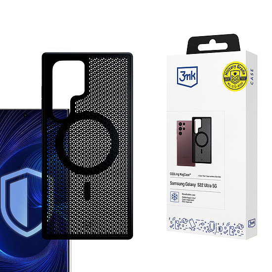 3mk COOLING MagCasena Samsung Galaxy S22 Ultra 5G tok - fekete