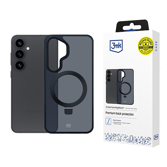 3mk Füstálló Tok Mag&Stand Samsung Galaxy S25-höz - fekete