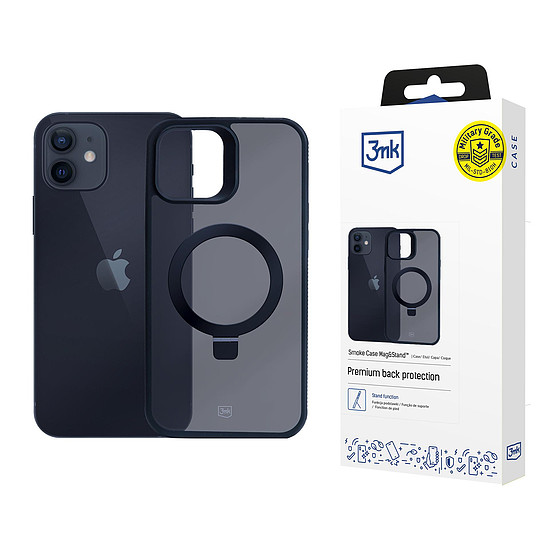 3mk Füstüveg tok Mag&Stand Apple iPhone 12/12 Pro készülékhez - fekete
