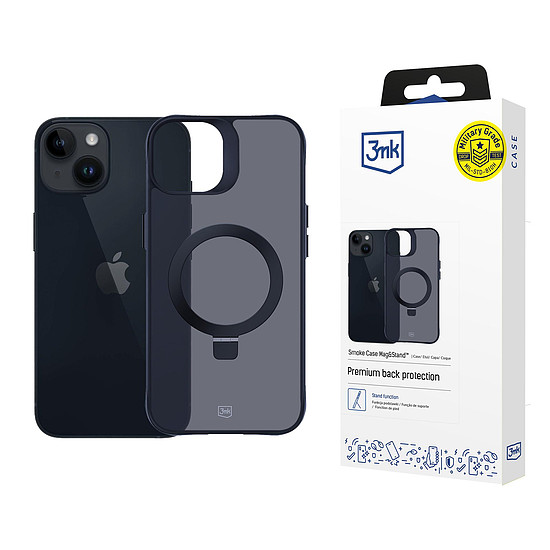 3mk Füstüveg tok Mag&Stand Apple iPhone 13/14 készülékhez - fekete