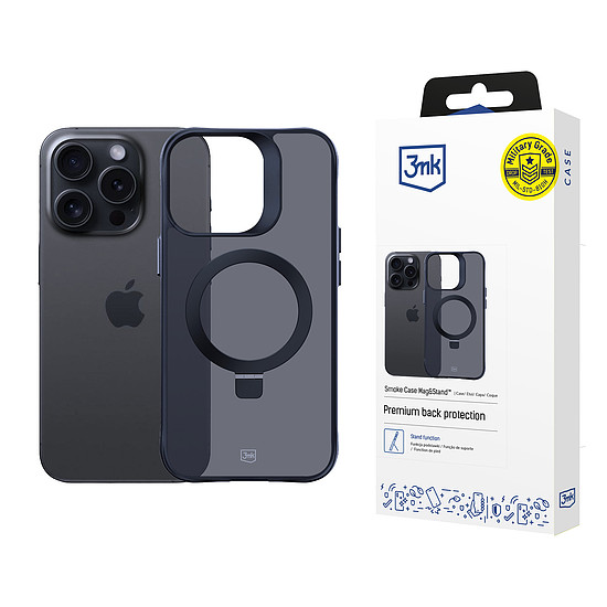 3mk Füstüveg tok Mag&Stand Apple iPhone 14 Pro Max készülékhez - fekete