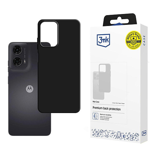 3mk matt tok Motorola Moto G24-hez - fekete