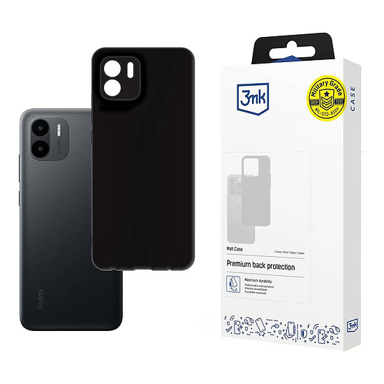 3mk Matt Tok Xiaomi Redmi A1 / Xiaomi Redmi A1+ Telefonhoz - fekete