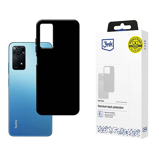 3mk matt tok Xiaomi Redmi Note 12 Pro 4G-hez - fekete