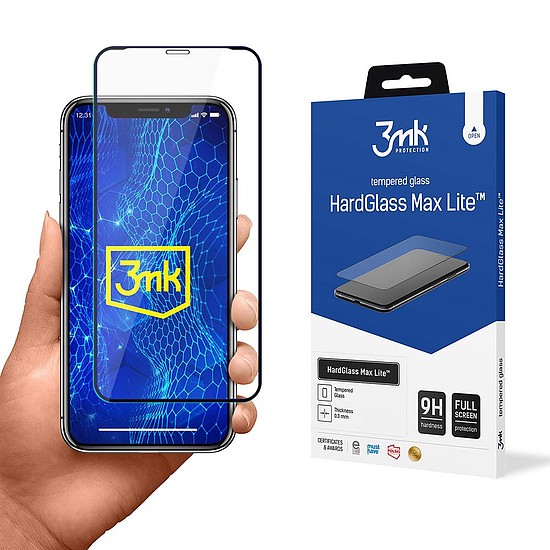 3MK Max Lite keményüveg védőfólia iPhone X / XS / 11 Pro készülékhez, Fekete