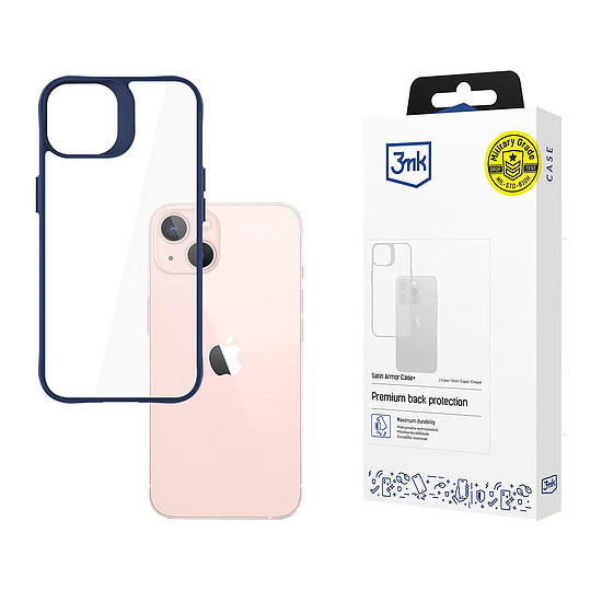 3mk Satin Armor tok+ kék Apple iPhone 14-hez - átlátszó