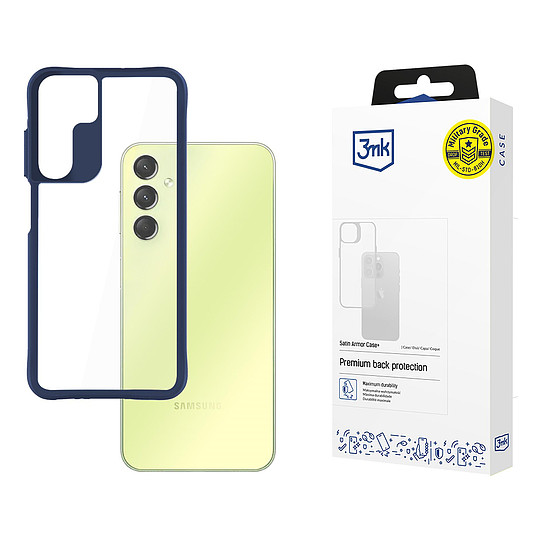 3mk Satin Armor tok+ kék Samsung Galaxy A25 5G-hez - átlátszó