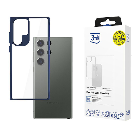 3mk Satin Armor tok+ kék Samsung Galaxy S24 Ultra készülékhez - átlátszó