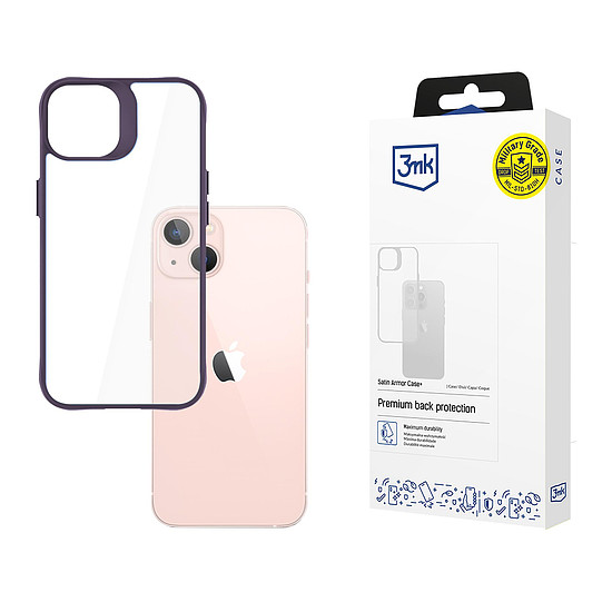 3mk Satin Armor tok+ lila Apple iPhone 14-hez - átlátszó