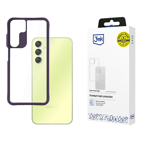3mk Satin Armor tok+ lila Samsung Galaxy A25 5G-hez - átlátszó