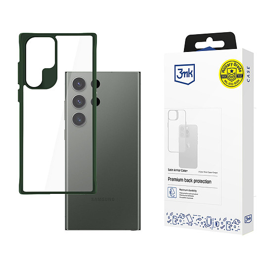 3mk Satin Armor tok+ zöld Samsung Galaxy S24 Ultra készülékhez - átlátszó