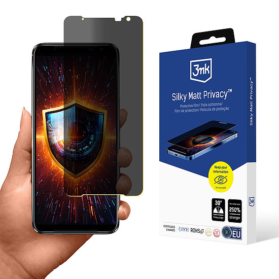 3mk Silky Matt Privacy képernyővédő fólia Asus ROG Phone 3 készülékhez