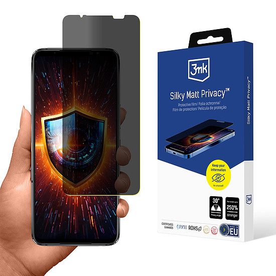 3mk Silky Matt Privacy képernyővédő fólia Asus ROG Phone 6 készülékhez