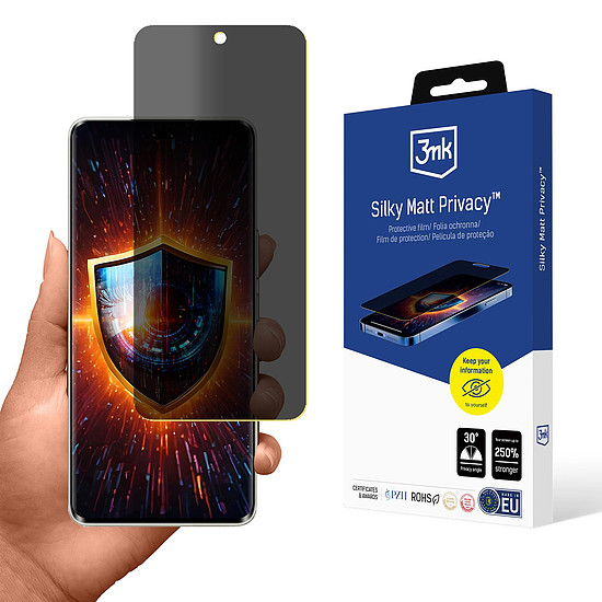 3mk Silky Matt Privacy képernyővédő fólia Honor 300 Ultra készülékhez