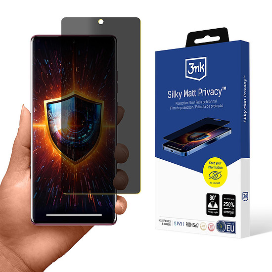 3mk Silky Matt Privacy képernyővédő fólia Motorola Edge 50 Fusion készülékhez