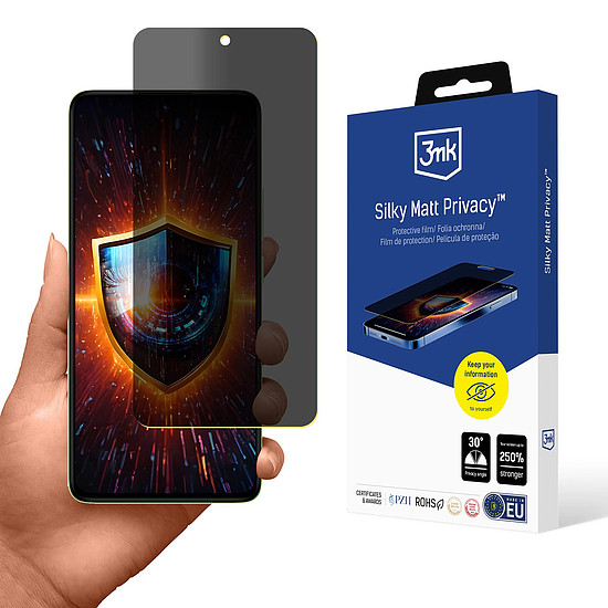 3mk Silky Matt Privacy képernyővédő fólia Redmi Note 14 4G készülékhez