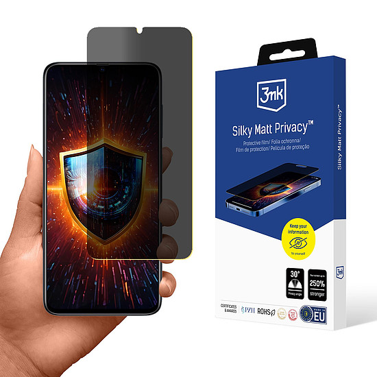 3mk Silky Matt Privacy képernyővédő fólia Samsung Galaxy A70 készülékhez