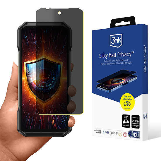 3mk Silky Matt Privacy képernyővédő fólia Ulefone Armor 27T Pro készülékhez
