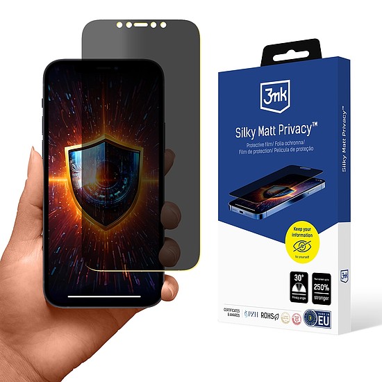 3mk Silky Matt Privacy képernyővédő iPhone 12 Pro Max-hoz