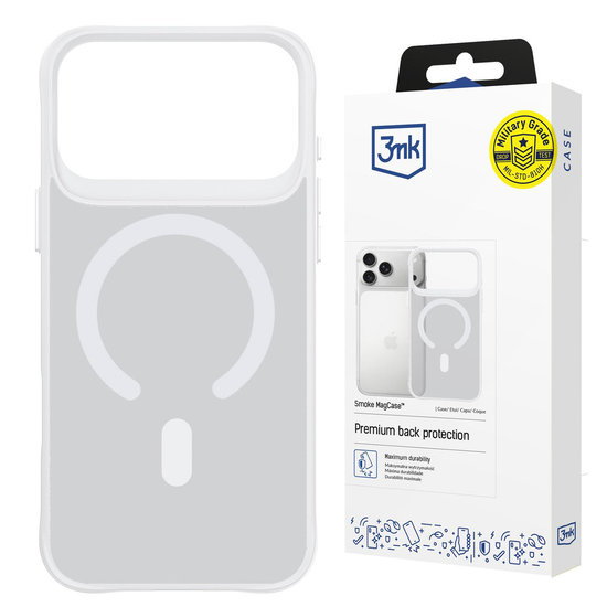 3mk Smoke MagCase iPhone 17 Pro készülékhez - fehér-áttetsző