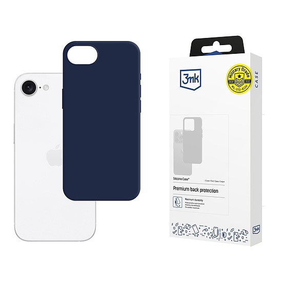 3mk szilikon tok iPhone 16E-hez - sötétkék