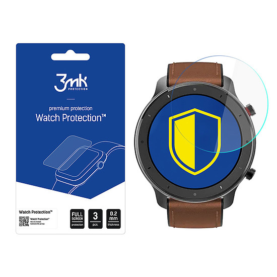 3mk Watch Protection vs. FlexibleGlass hibrid üveg Xiaomi Amazfit GTR 47 mm-en