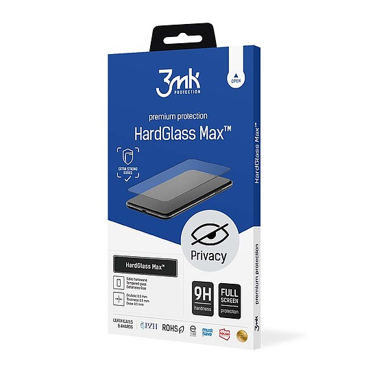 9H 3mk HardGlass Max Privacy adatvédelmi üveg iPhone Xs-hez