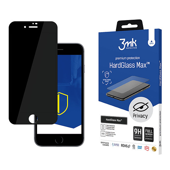 9H adatvédelmi üveg 3mk HardGlass Max Privacy iPhone 7-hez
