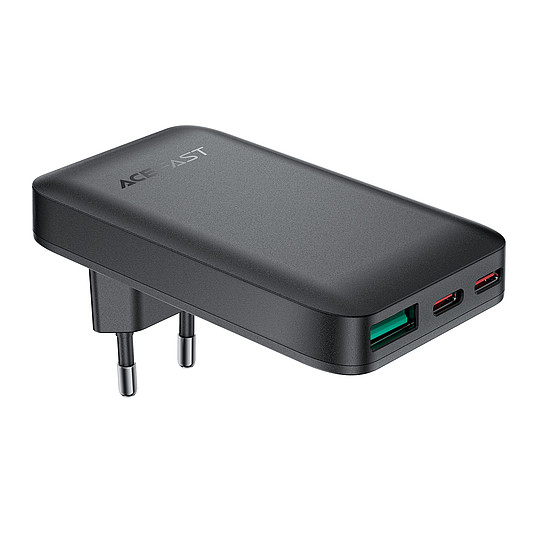 Acefast A100 65W GaN 2 USB-C+ USB-A töltő Ultra Slim - Fekete