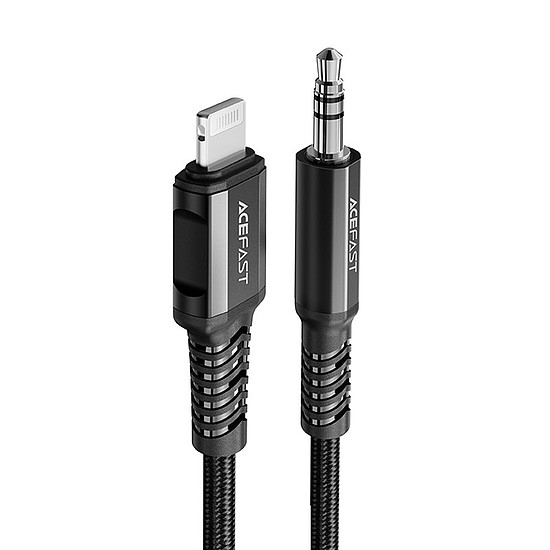 Acefast audiokábel MFI Lightning - 3,5 mm-es mini jack (dugasz) 1,2 m, AUX fekete (C1-06 fekete)