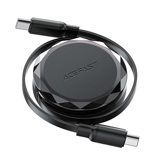 Acefast C13-03 USB-C - USB-C 60W kábel, visszahúzható - fekete