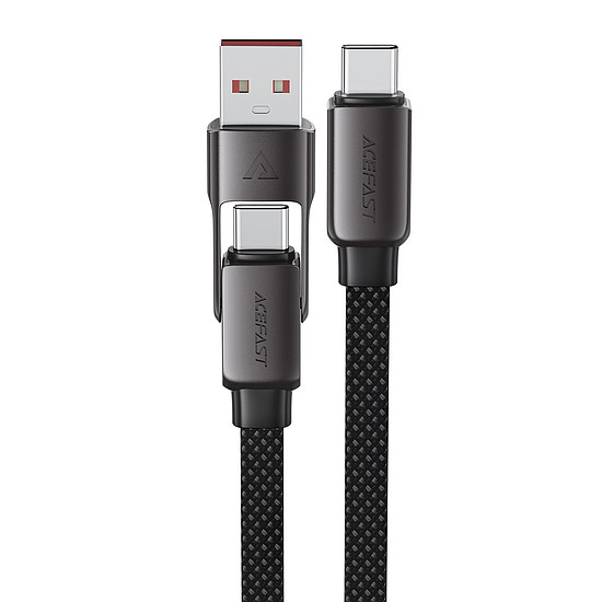 Acefast C13-04 USB-C - USB-A / USB-C kábel 480Mb/s 3A 1.2m - Fekete