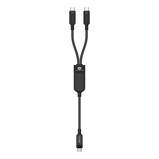 Acefast C5 USB-C - USB-C / USB-C 2in1 100W 480Mb/s kábel - fekete