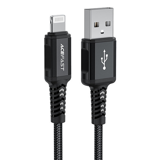 Acefast kábel MFI USB - Lightning 1,8m, 2,4A fekete (C4-02 A fekete)