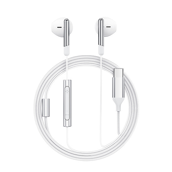 Acefast L3 vezetékes USB-C fejhallgató mikrofonnal - fehér