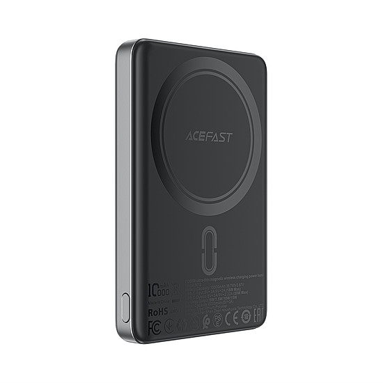 Acefast M12-10000 PD20W ultravékony, MagSafe kompatibilis külső akkumulátor - fekete
