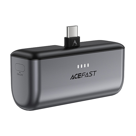 Acefast M9 külső akkumulátor 5000mAh USB-C (apám / USB-C (nőstény) PD 20W - fekete