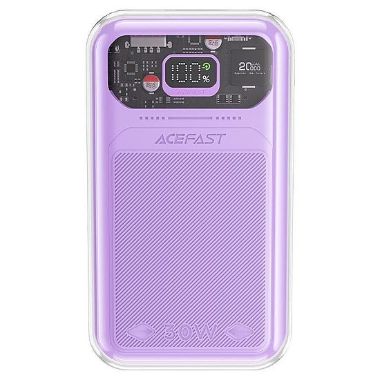 Acefast power bank 20000mAh Sparkling Series gyorstöltés, 30W lila (M2)