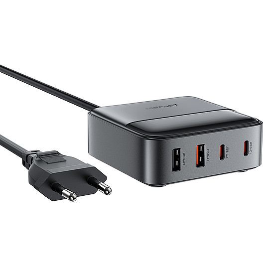 Acefast Z6 hálózati töltő GaN asztali 2x USB-A / 2x USB-C PD 65W - fekete