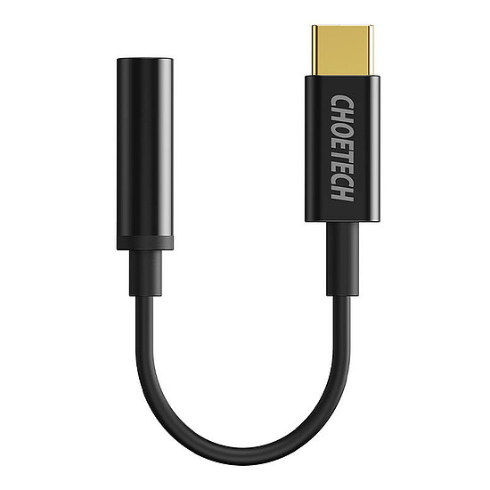 Adapter Choetech AUX003 USB-C 3,5 mm-es Audio Jack adapterhez fekete