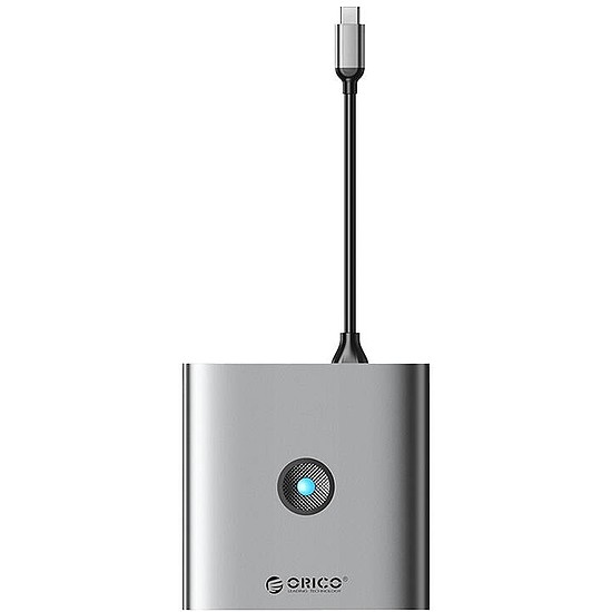 Adapter Hub 6w1 Orico, HDMI 4K + 2x USB-A 3.0, USB-C, 100 W PD (FAX3-6PCR-GY-EP-IP)