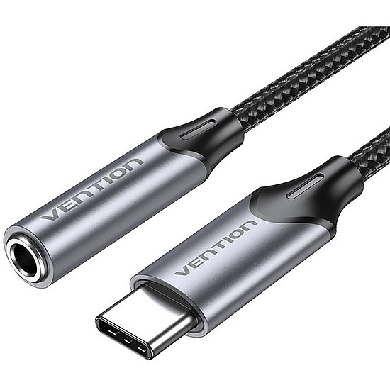 Adapter Vention BGMHF USB-C M do 3,5mm Jack 1M (szary)
