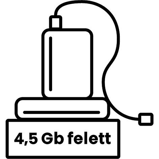 Adathordozóra írás, hozott (flash drive, winchester), 4,5 Gb felett minden megkezdett 4Gb